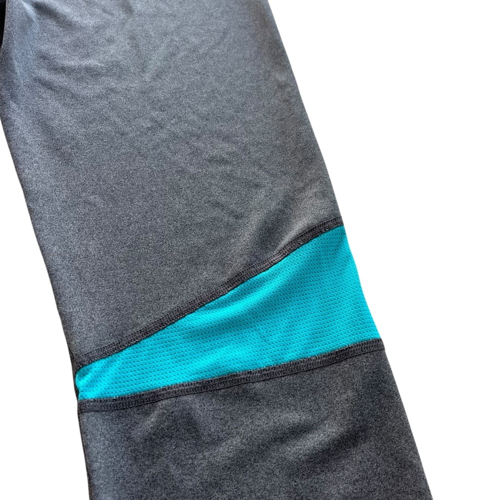 Under Armour Girl’s L Gray Teal Mesh Elastic Waistband Athletic Leggings 1263871 - Picture 15 of 16